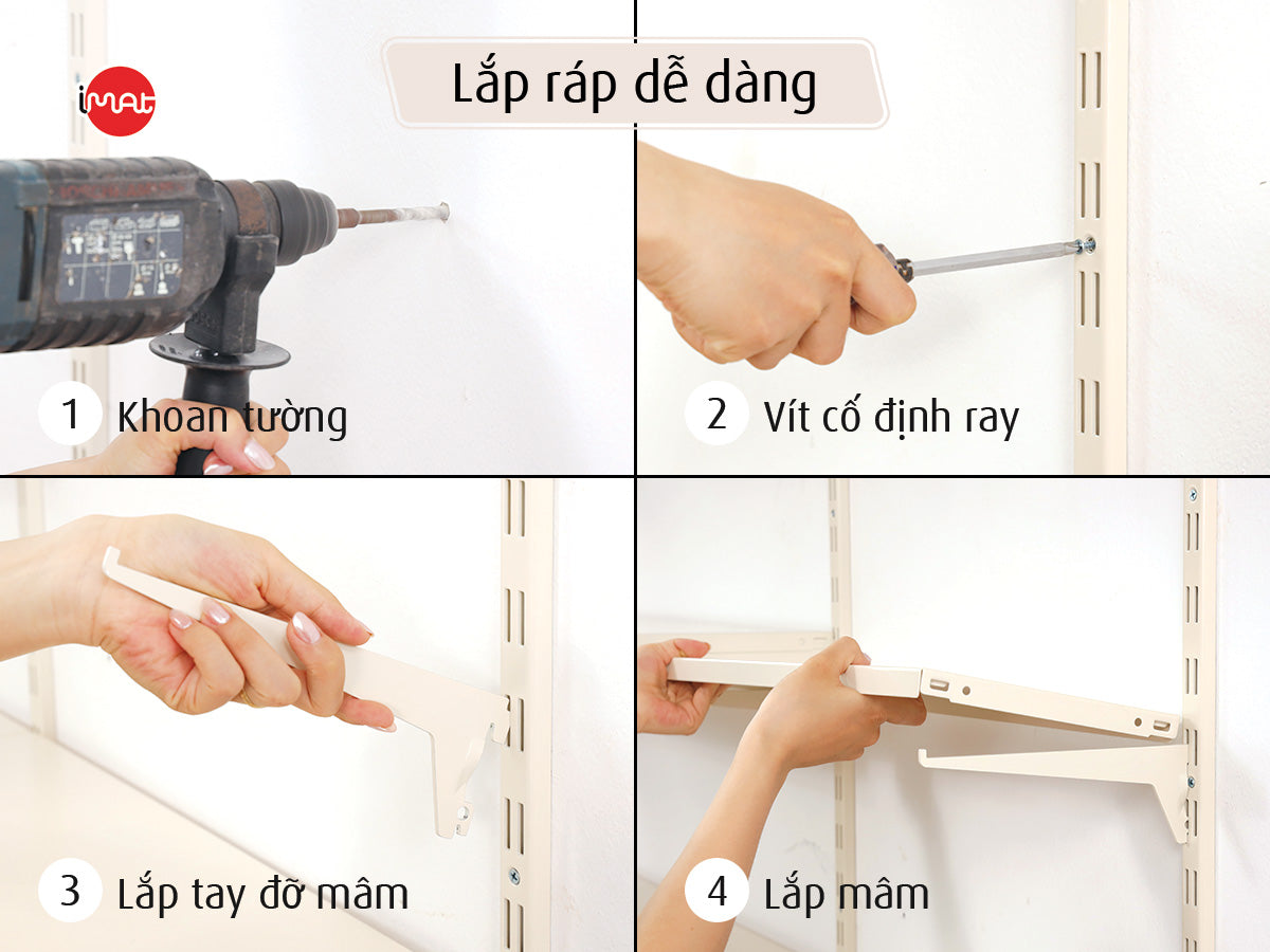 Kệ lắp ráp DIY 3 tầng mâm sắt