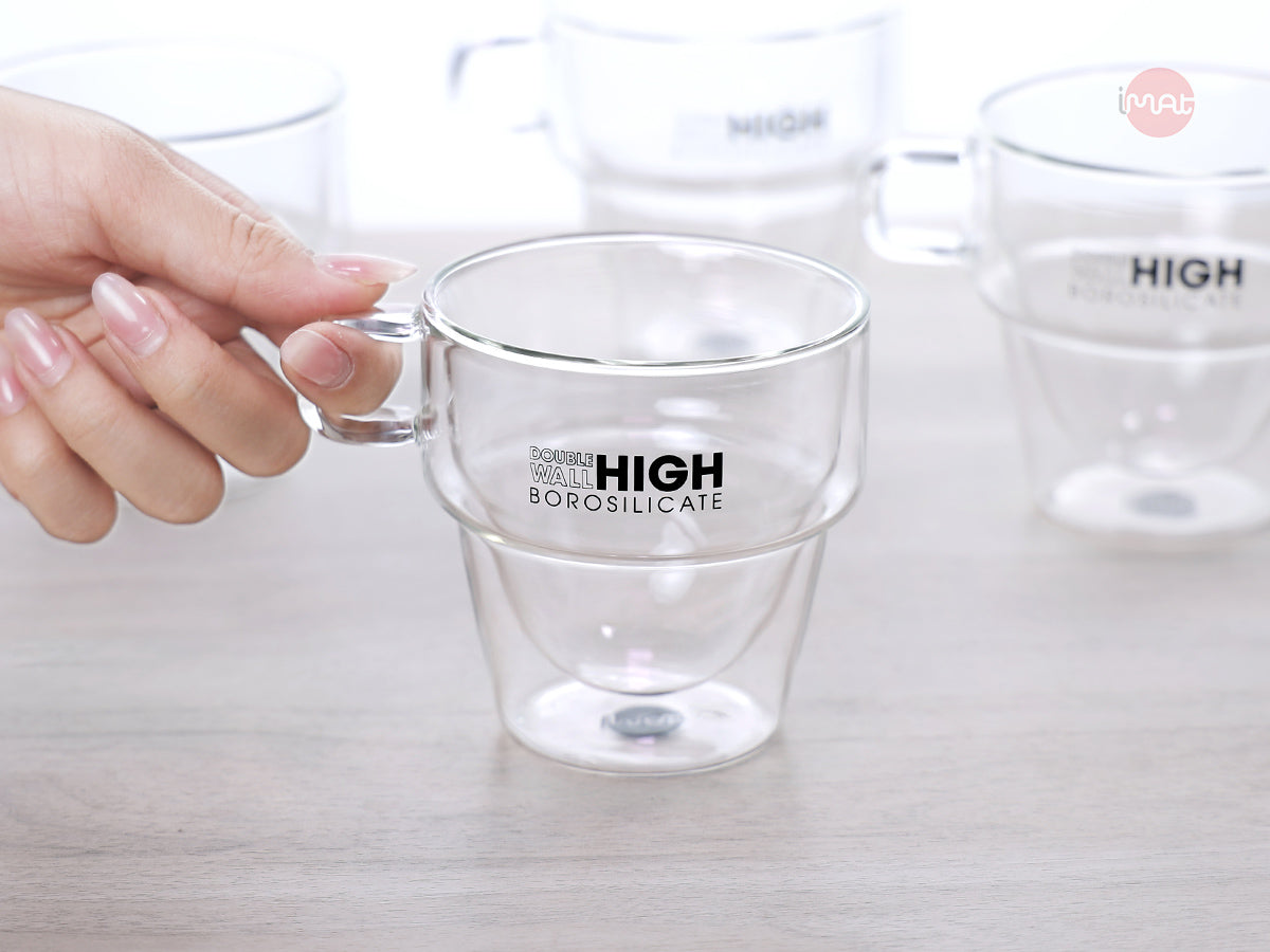 Bộ 4 cốc 2 thành thuỷ tinh Borosilicate 250ml